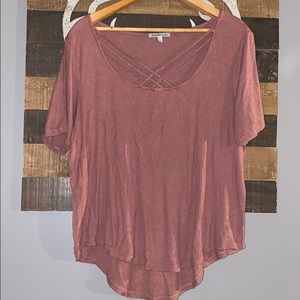 Ribbed Charlotte Russe Short Sleeve Top